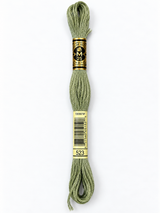 Hilo Dmc Mouliné 523 verde salvia claro y grisáceo