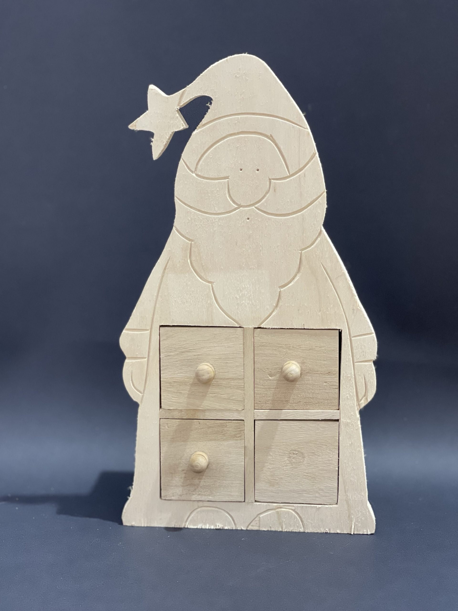 Soporte De Madera Papá Noel Con Cajones