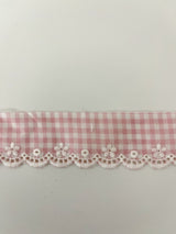 Puntilla Cuadritos En Rosa
