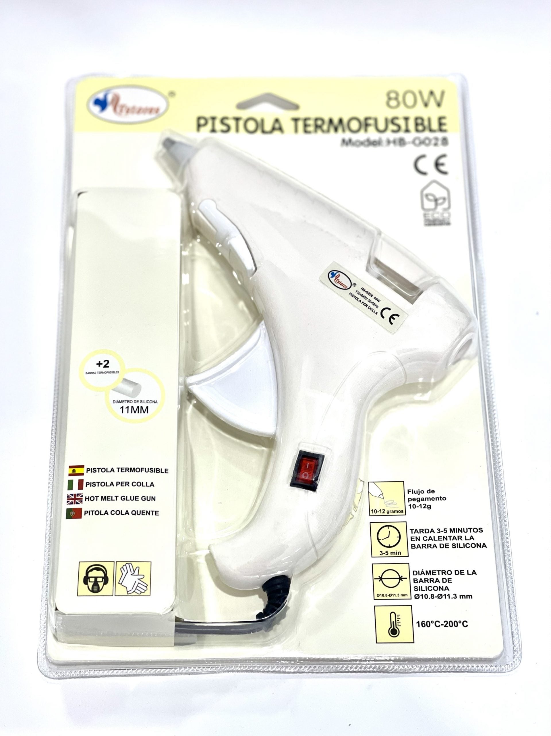 Pistola De Silicona Color Blanco Para Barras De 11Mm