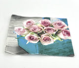 Servilleta Fondo Azul Con Rosas
