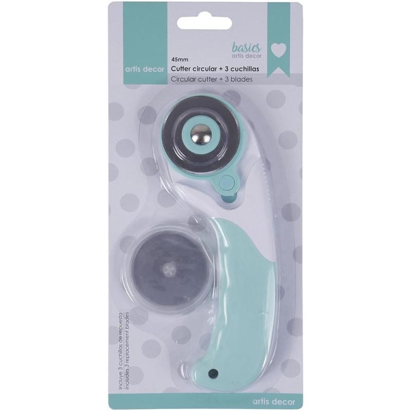 Kit cutter circular + 3 cuchillas circulares, 45mm