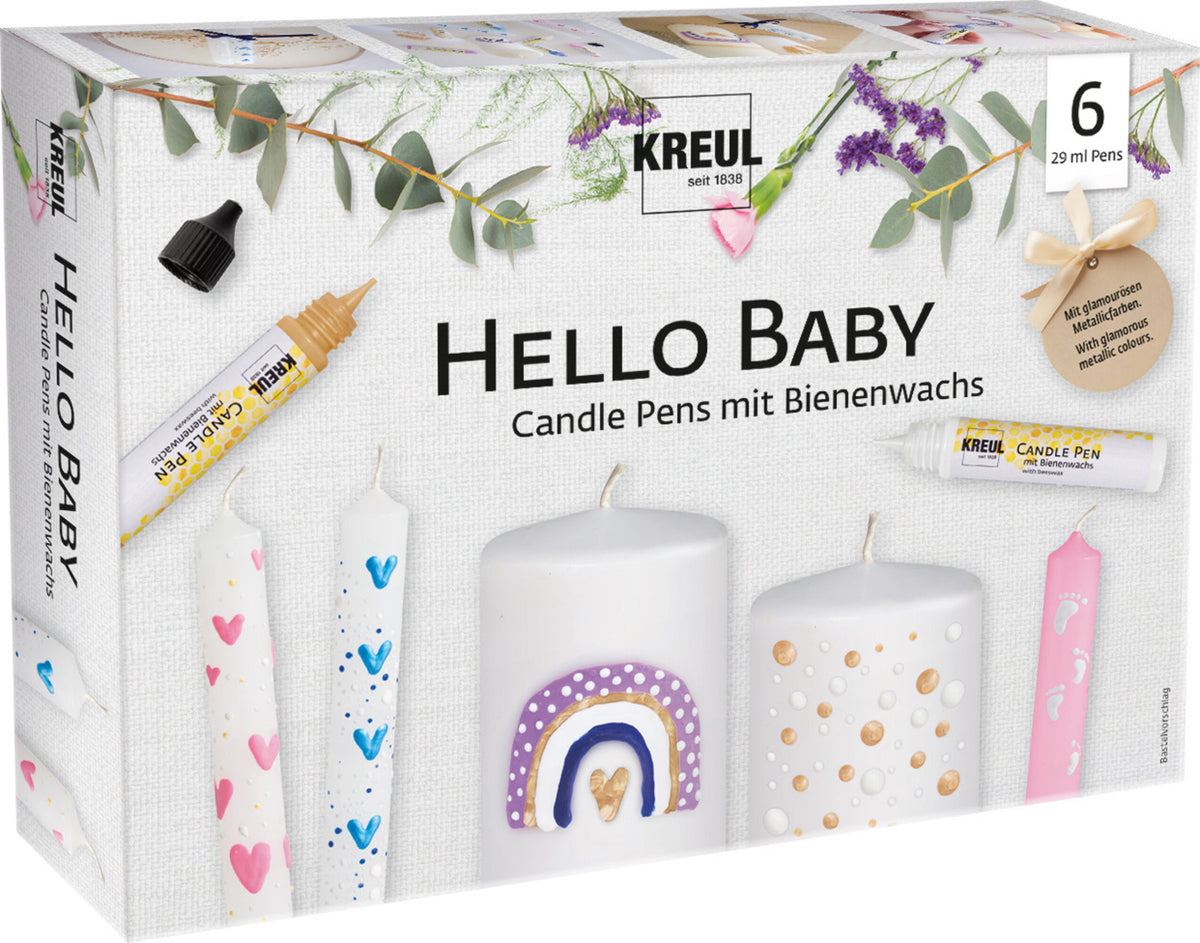 Kit Bolígrafos de velas HELLO BABY Kreul 6 piezas  FC-161003