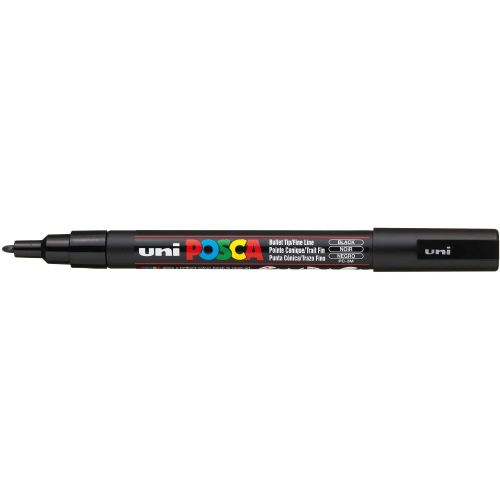 Uni Posca Rotulador Fino Negro 24  12 0,9-1,3mm