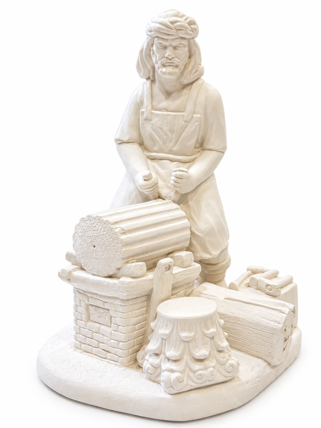Figura de escayola Leñador