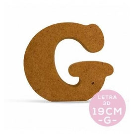 Letra G Cooper 3D De Madera 19 Cm