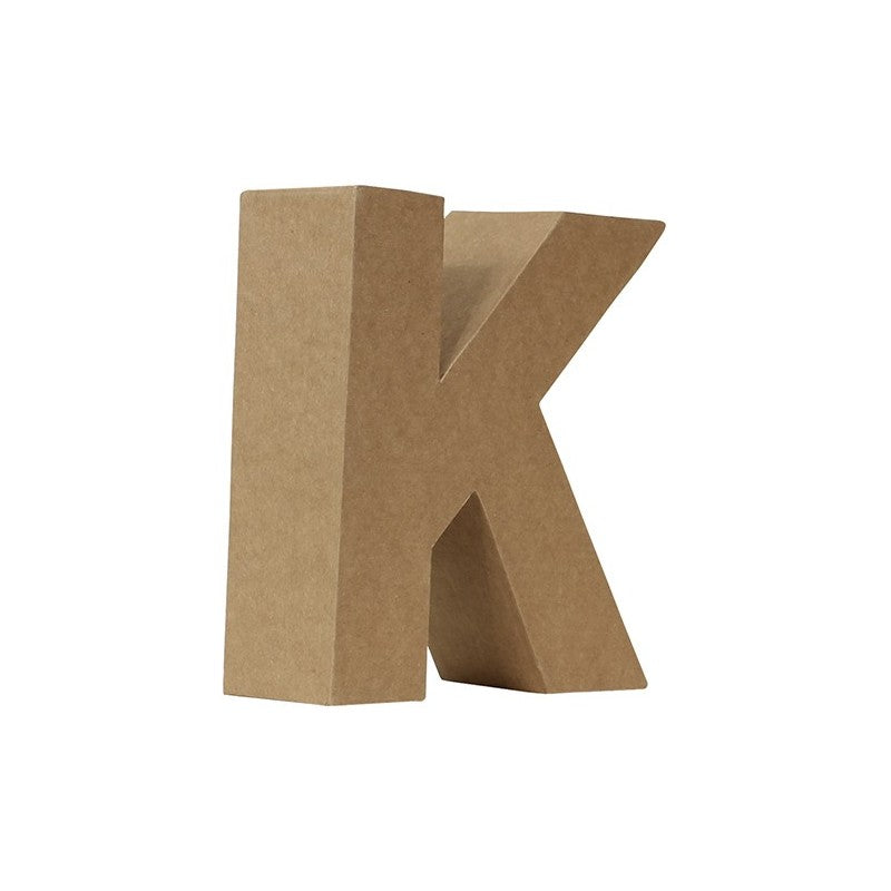 Letra K Cartón Kraft 17,7 Cm