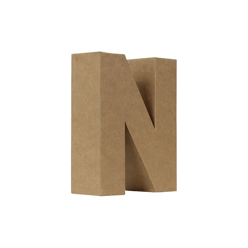Letra N Cartón Kraft 17,7 Cm
