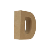 Letra D Cartón Kraft 17,7 Cm