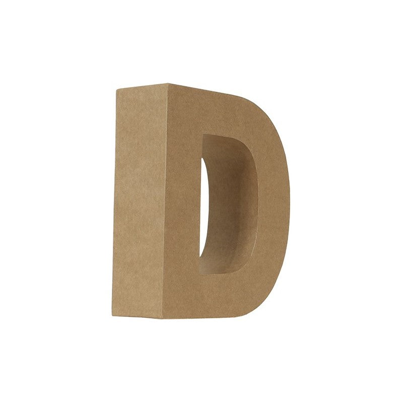 Letra D Cartón Kraft 17,7 Cm