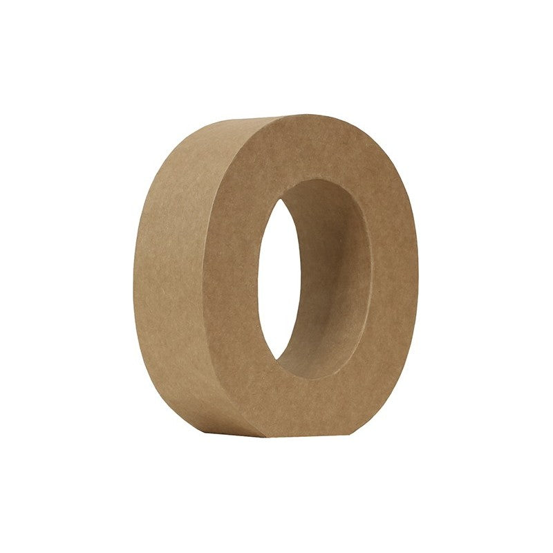 Letra O Cartón Kraft 17,7 Cm