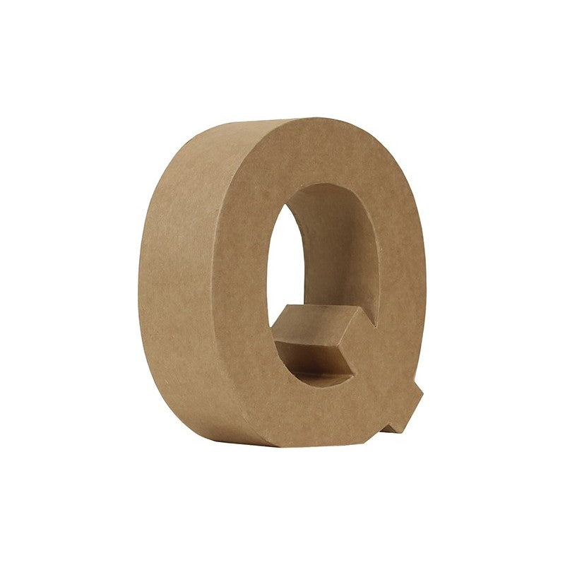 Letra Q Cartón Kraft 17,7 Cm