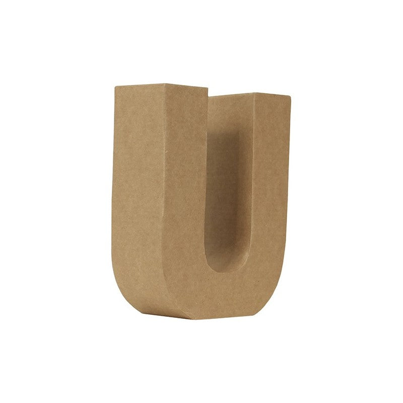 Letra U Cartón Kraft 17,7 Cm