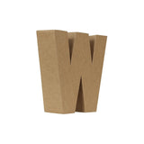 Letra W Cartón Kraft 17,7 Cm