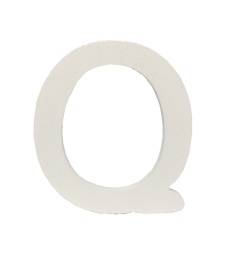 Letra Q Madera Blanca 11 Cm