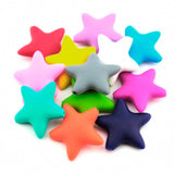 Cuentas Silicona Chupetero Estrella Rosa