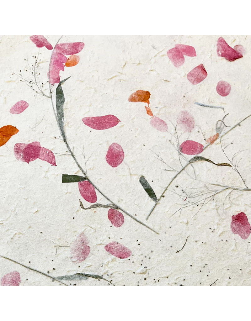 Papel Artesanal con mezcla de flores y hojas th889