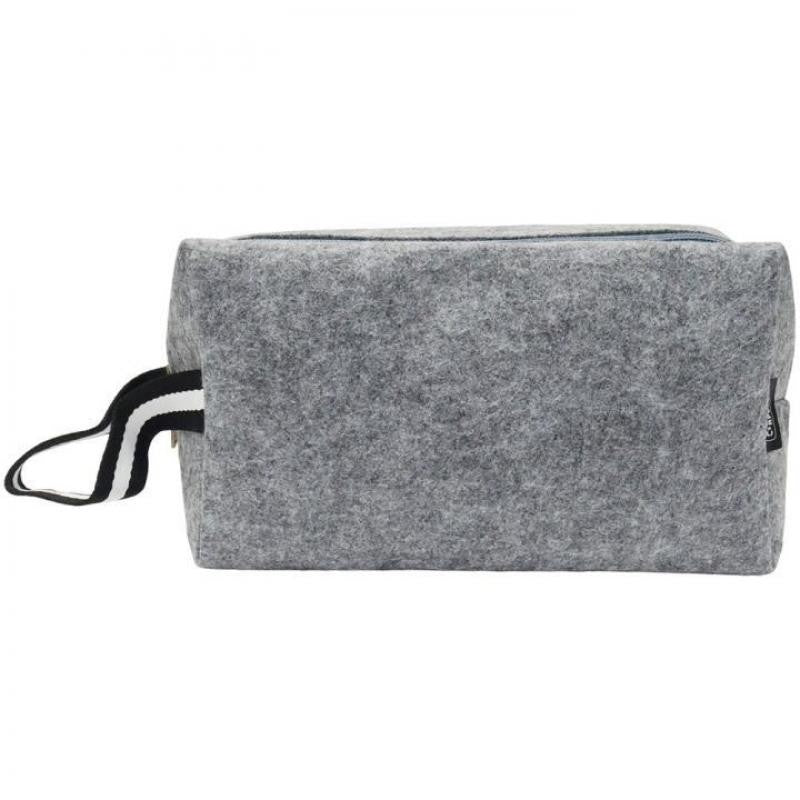 Neceser fieltro gris con asa  23,5x13x10 cm. Ref. 35
