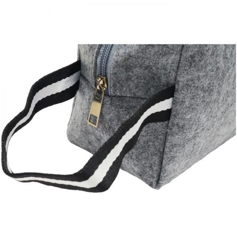 Neceser fieltro gris con asa  23,5x13x10 cm. Ref. 35