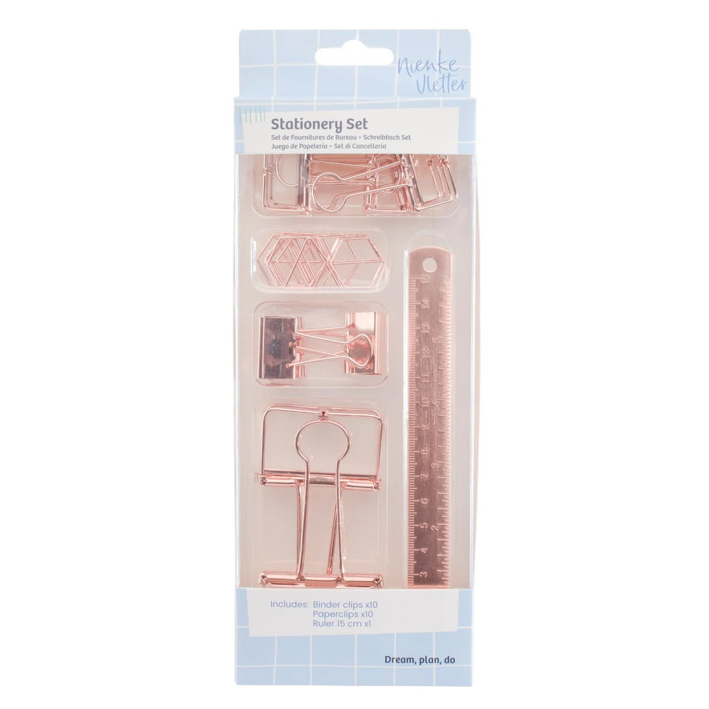 Set de Papeleria Oro Rosa