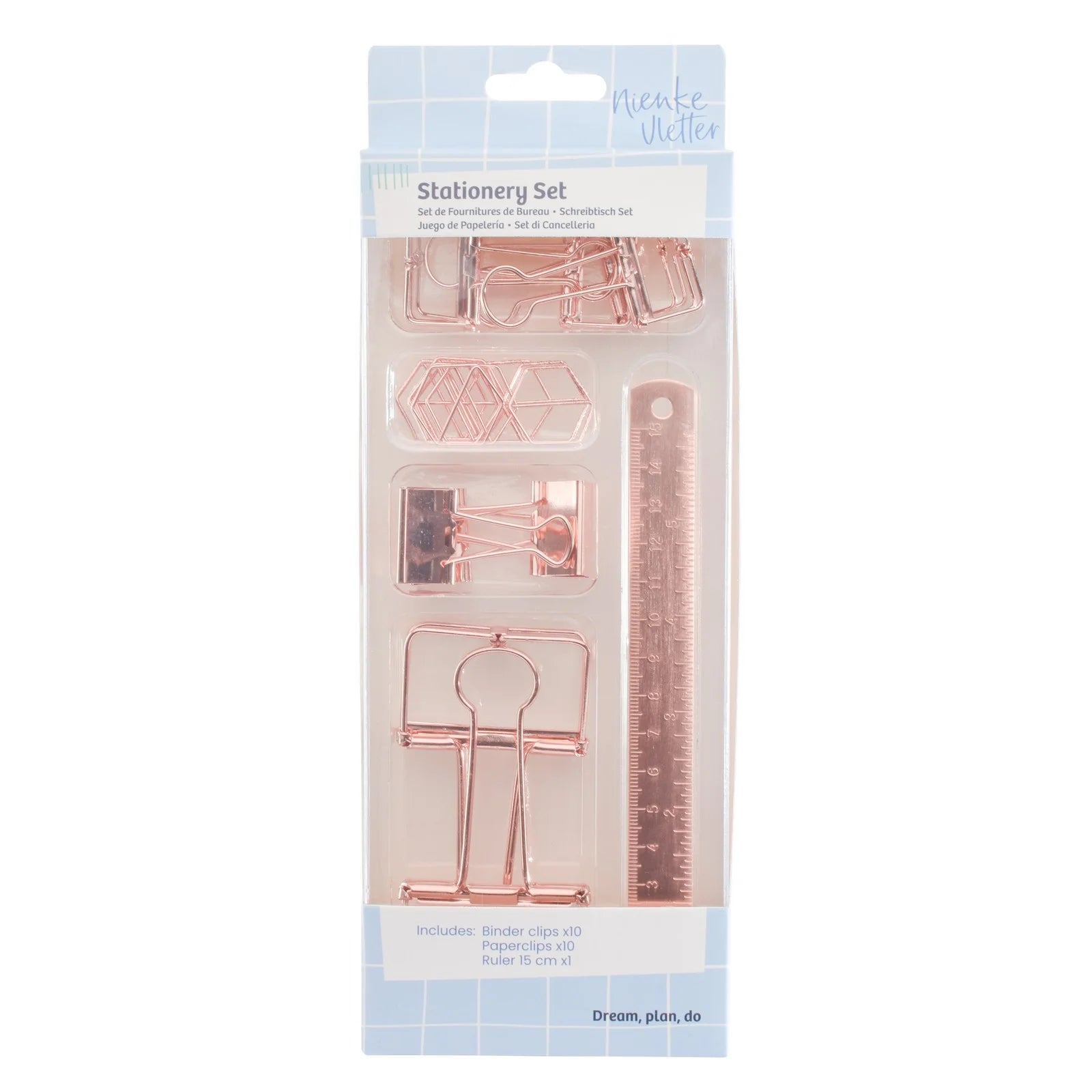 Set de Papeleria Oro Rosa