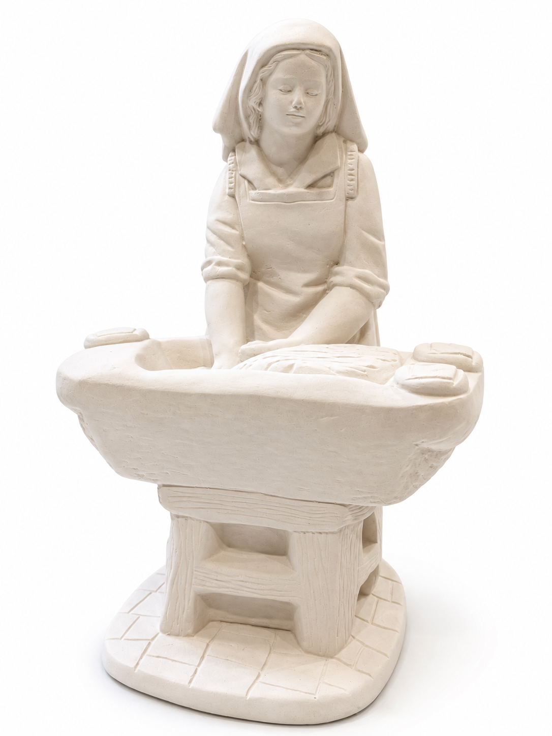 Figura de escayola Panadera amasando