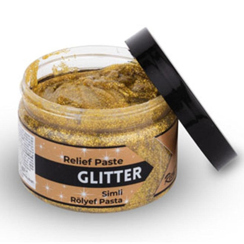 Pasta Relieve Glitter Oro 150 Cc