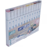 Set 12 rotuladores tonos piel ART FLOW con base alcohol doble punta (bisel 6mm /fino 1mm)