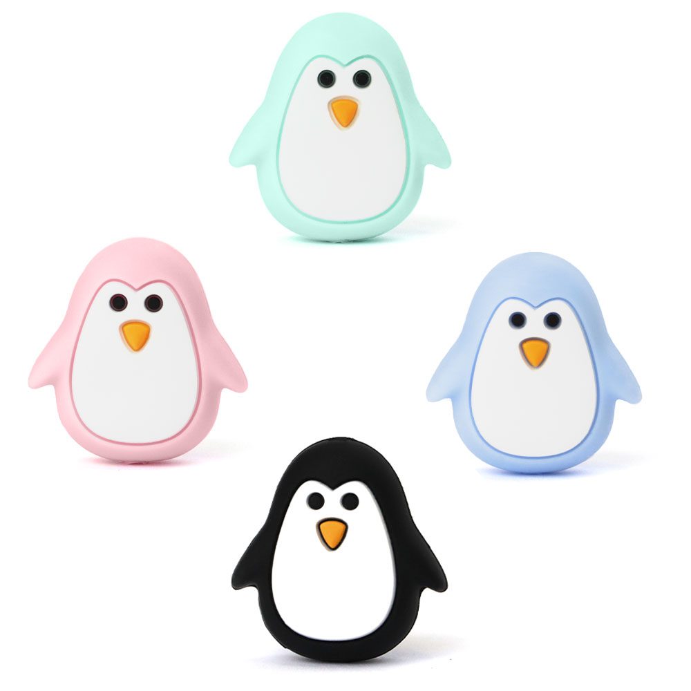 Cuenta Silicona Chupetero Pingüino Azul