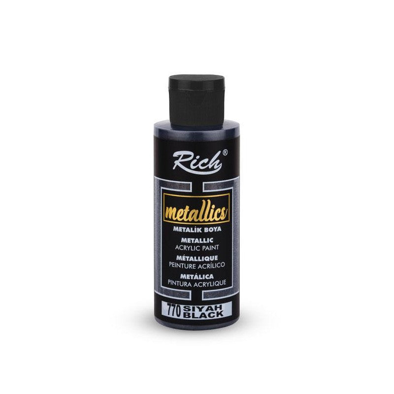 Pintura  Metallics Acrylic Black 770 120 Cc