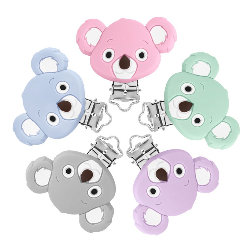 Pinza Chupetero Silicona Koala Azul