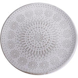 Plato Mandala Relieve Mdf Blanco 29 Cm