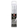 Set de 3 bolígrafos de gel 08  3 piezas color blanco