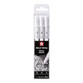 Set de 3 bolígrafos de gel 05, 08, 10 blanco
