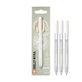 Set de 3 bolígrafos de gel punta retractil color blanco