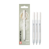 Set de 3 bolígrafos de gel punta retractil color blanco