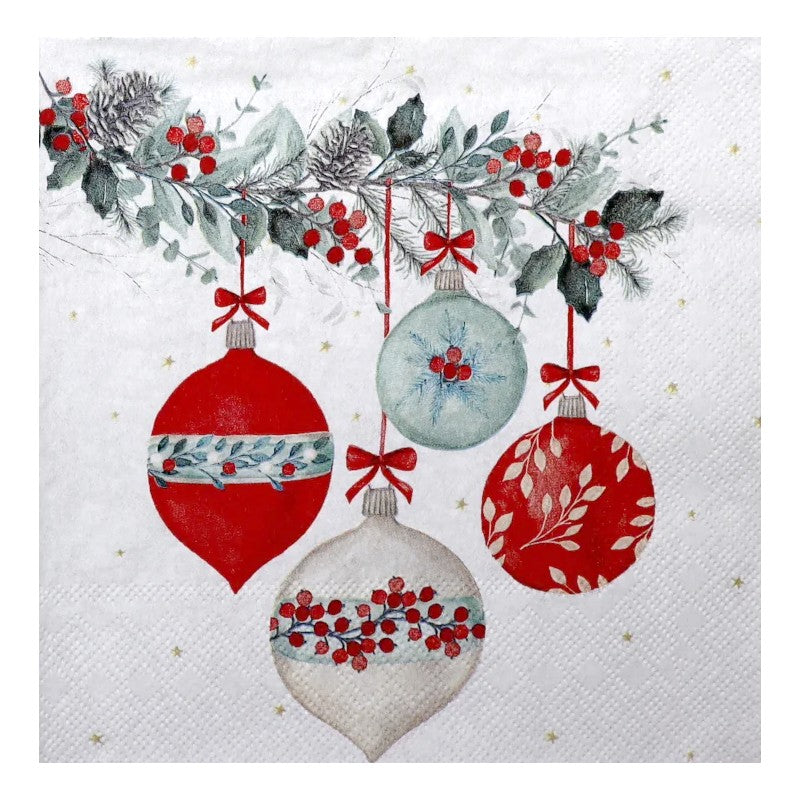 Hoja Servilleta Bolas De Navidad