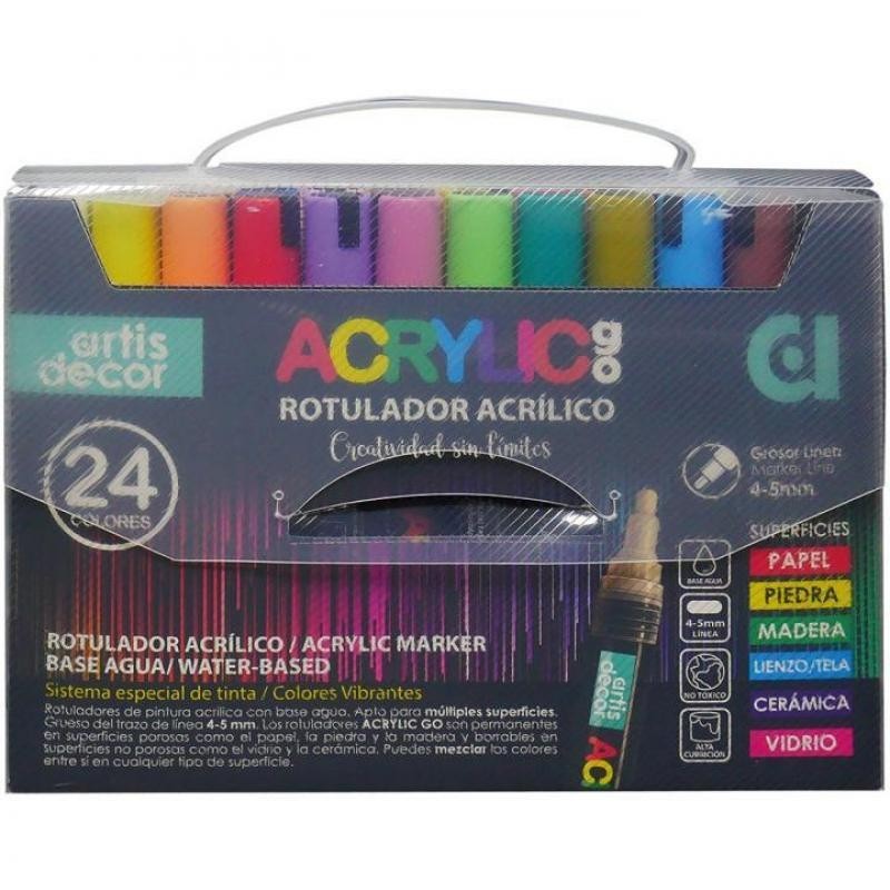 Set 24 Rotuladores acrilyc go 4-5 mm.