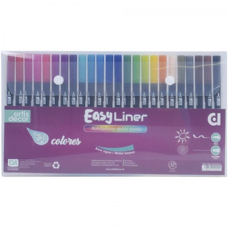 Set 24 Rotuladores al agua Easy Liner Doble Punta