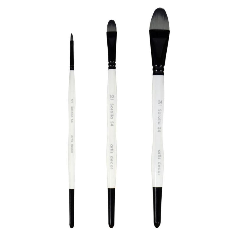 Set 3 Pinceles Sorolla Redondos Lengua De Gato