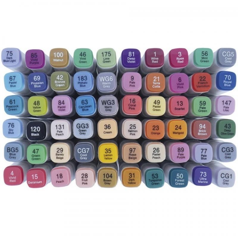 Set 60  Rotuladores Art Flow cpn base Alcohol maletin plastico (bisel 6mm/fino 1mm