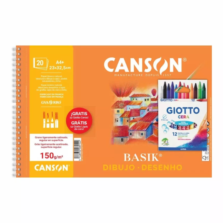 Bloc Dibujo Basik - 12 Ceras