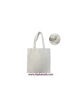 Tote Bag de tela de saco Crema grande con cremallera 38x43