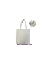 Tote Bag de tela de saco Crema grande con cremallera 38x43