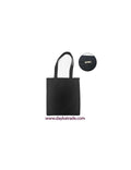 Tote bag de tela de Saco Negra grande con cremallera 38x43