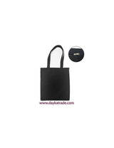 Tote bag de tela de Saco Negra grande con cremallera 38x43