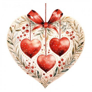 DTF Textil corazón Navidad