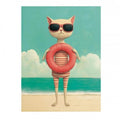 DTF Textil Cat beach Style