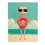 DTF Textil Cat beach Style
