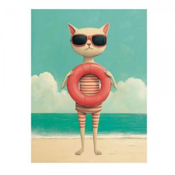 DTF Textil Cat beach Style